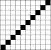 10 x 10 grid matrix of diagonal line from bottom left to top right